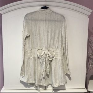 free people cream bow cardigan